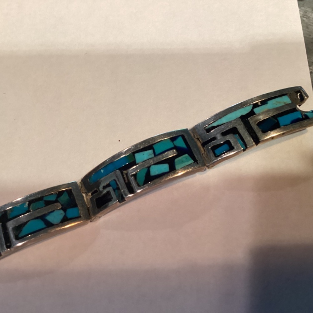 Turquoise BRACELET. Sterling stunning design. Must see - Picture 3 of 12